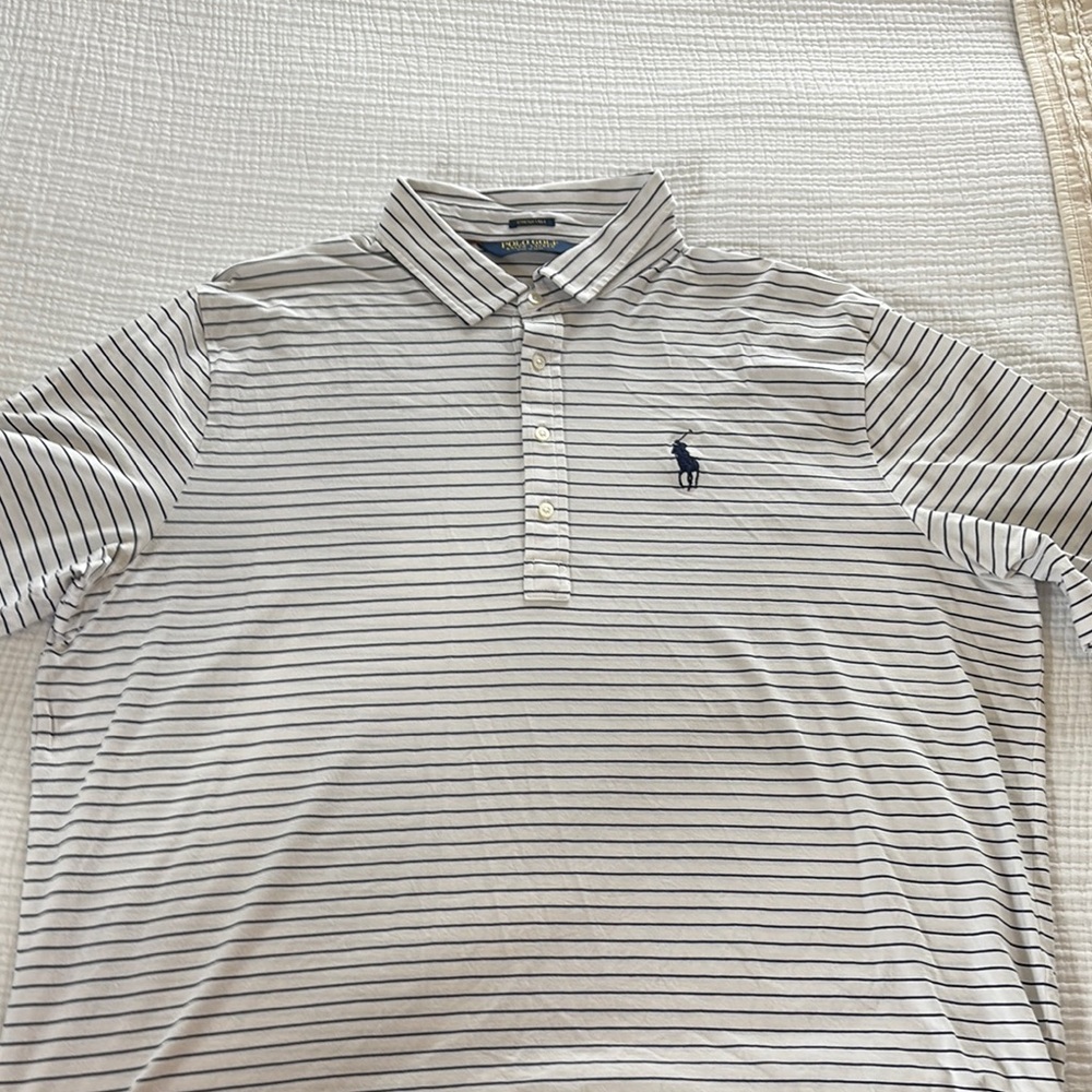 Polo Golf by Ralph Lauren Men's Striped White Shirt